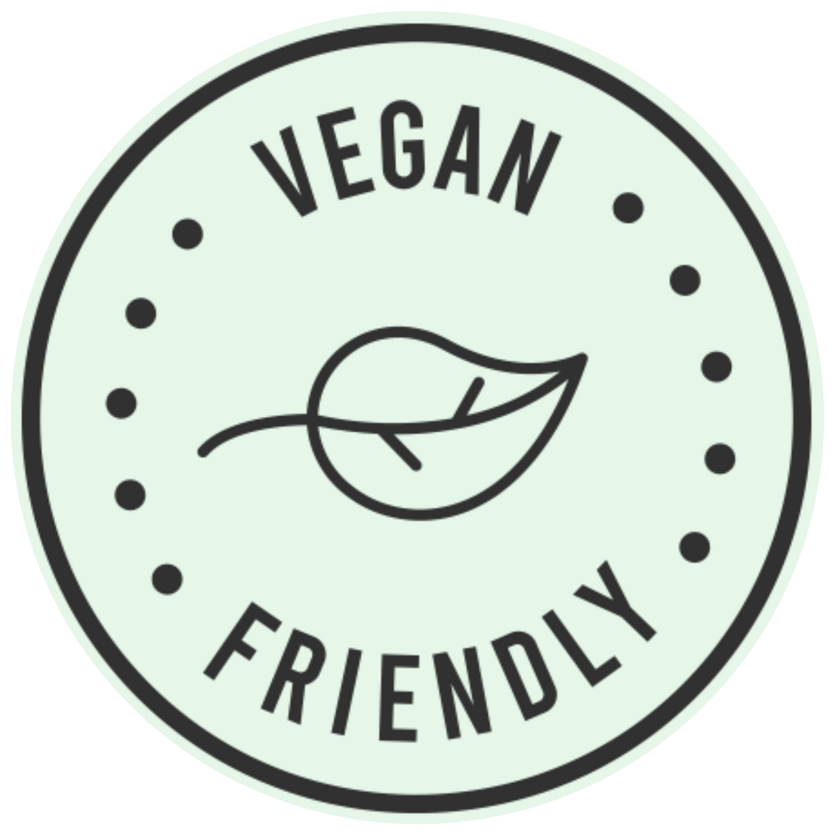 a green circle with a leaf and text