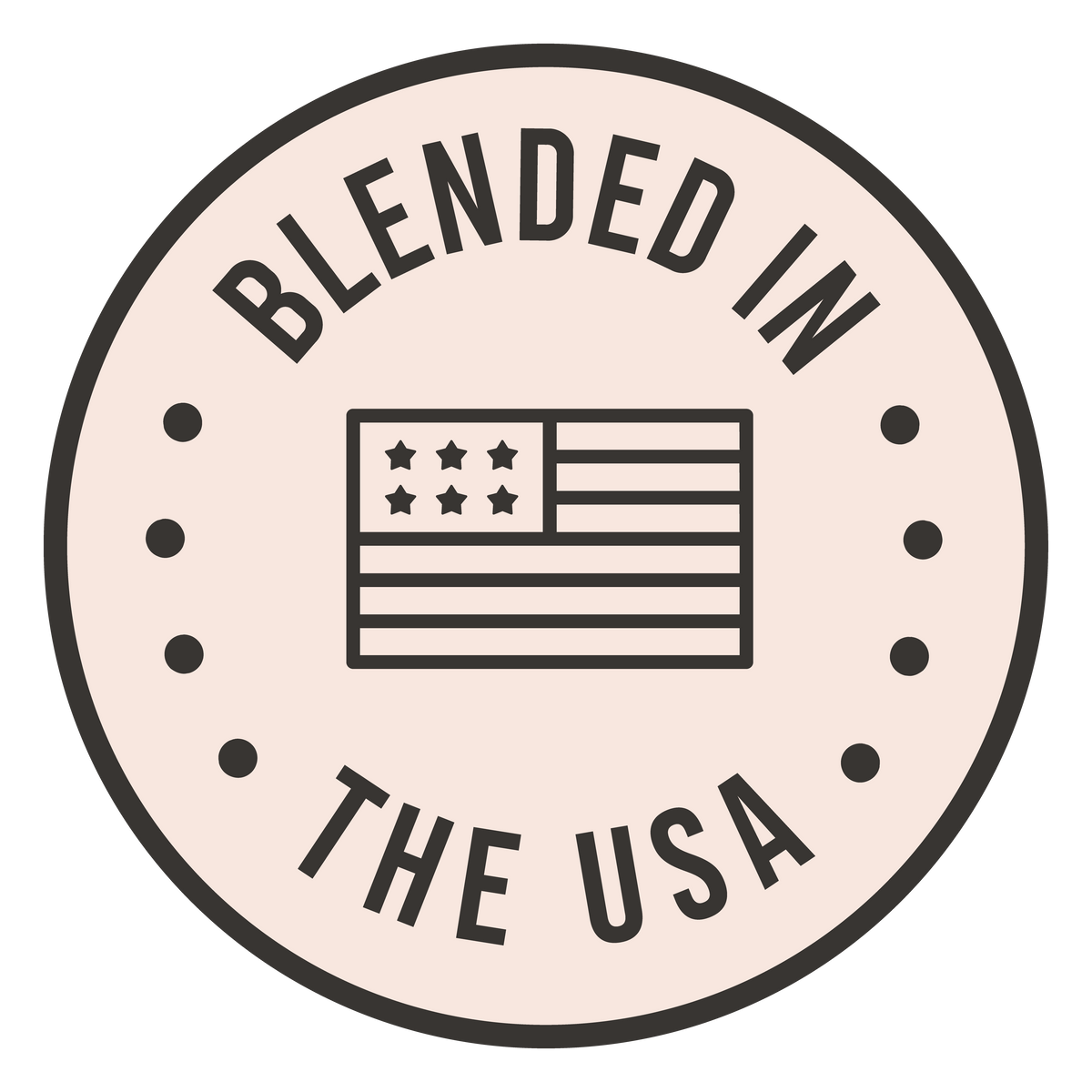a circle with a flag and text